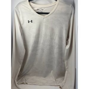 Under Armour Fitted HeatGear Long Sleeve‎ Athletic Shirt Gray Pattern LG